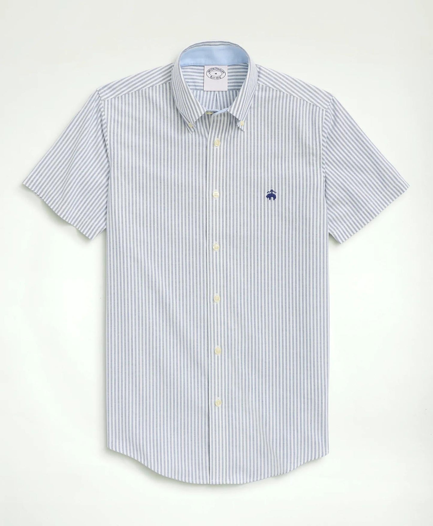 Stretch Non-Iron Oxford Button-Down Collar, Bengal Stripe Short- Sleeve Sport Shirt | Brooks Brothers sale