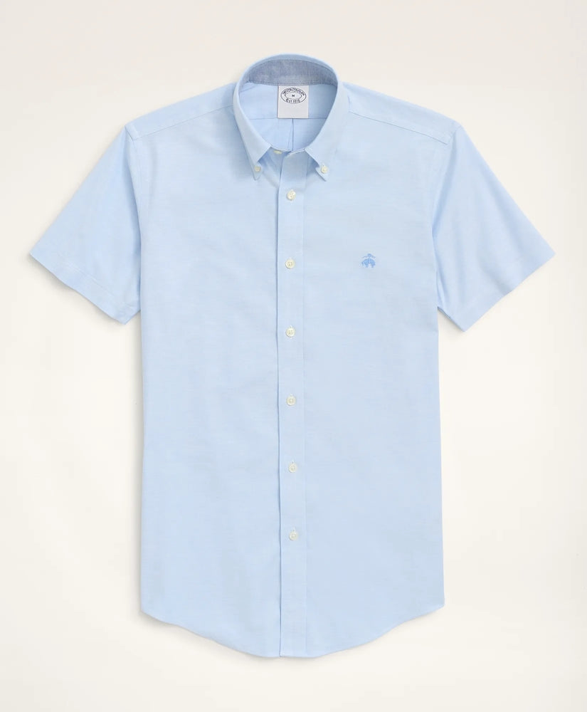 Stretch Non-Iron Oxford Button-Down Collar Short-Sleeve Sport Shirt | Brooks Brothers online shop - US 8093