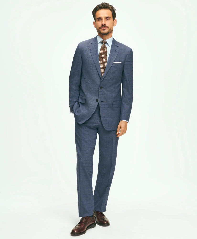 Traditional Fit Wool Checked 1818 Suit | Brooks Brothers cheap