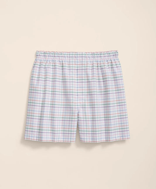 Cotton Broadcloth Tattersall Boxers | Brooks Brothers on sale
