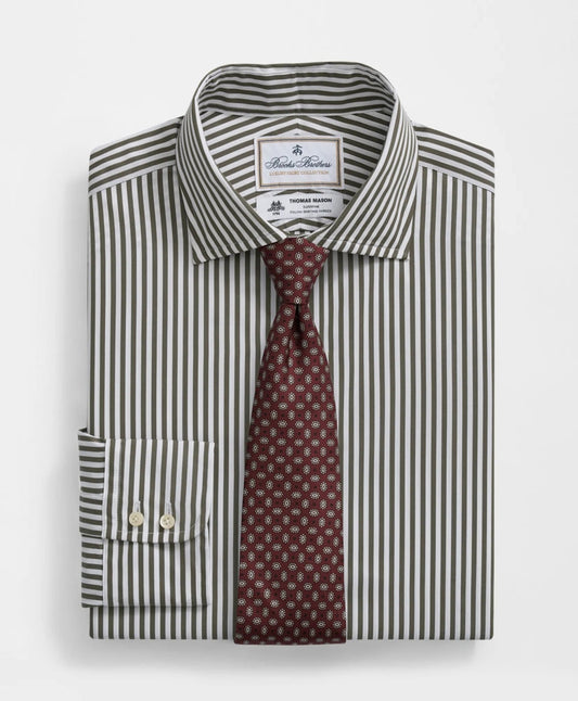 Brooks Brothers X Thomas Mason® Cotton English Collar, Striped Dress Shirt | Brooks Brothers online
