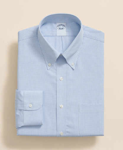 Pure Supima® Cotton Regular-Finish Polo Button Down Collar, Micro Windowpane Dress Shirt | Brooks Brothers discount
