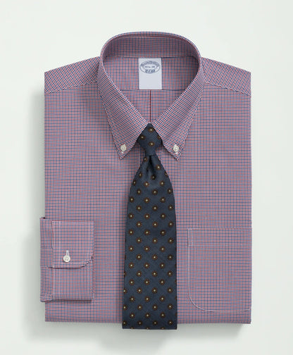 Big & Tall Stretch Supima® Cotton Non-Iron Poplin Polo Button-Down Collar, Checked Dress Shirt | Brooks Brothers cheap