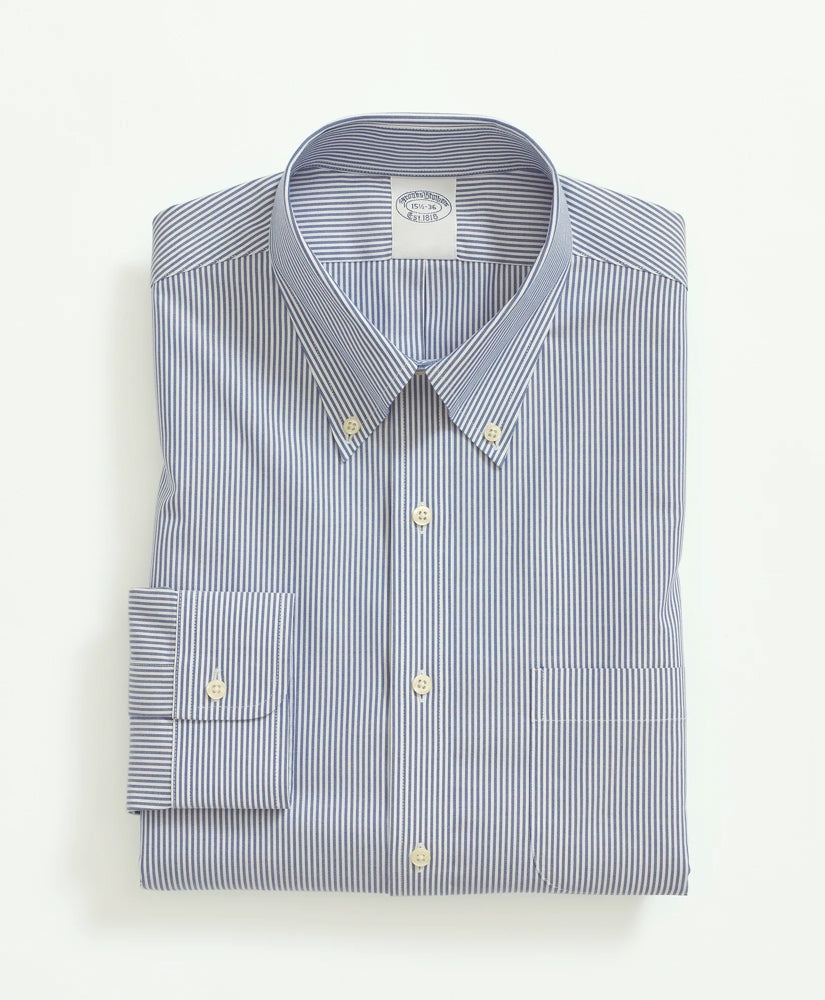 Stretch Supima® Cotton Non-Iron Pinpoint Oxford Button-Down Collar, Candy Stripe Dress Shirt | Brooks Brothers online