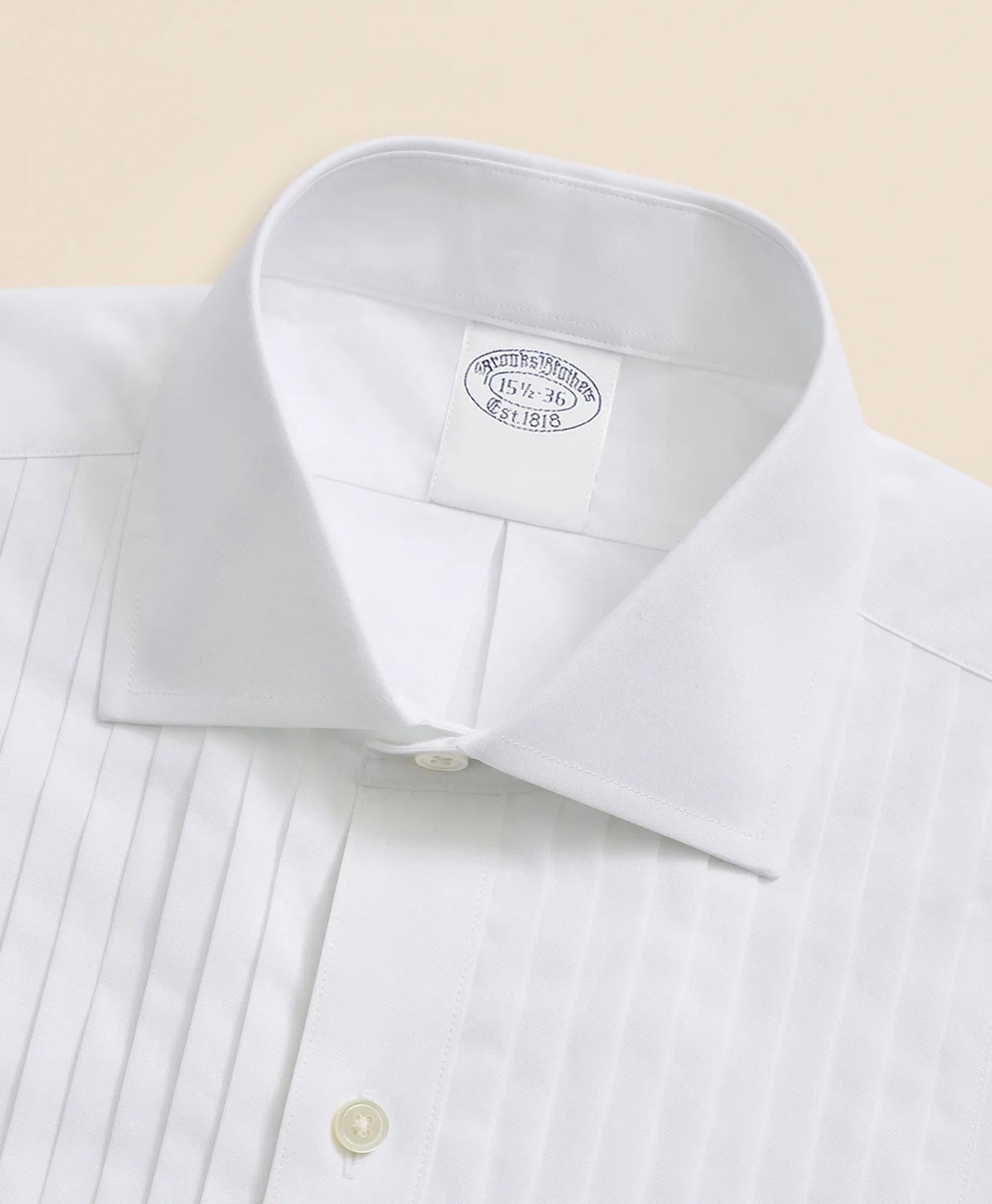 Stretch Cotton Broadcloth English Collar, 10-Pleat Tuxedo Shirt | Brooks Brothers on sale