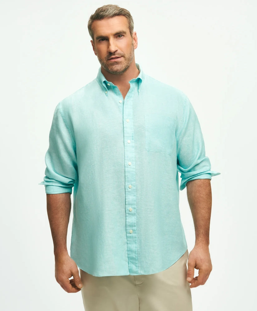 Big & Tall Sport Shirt, Irish Linen | Brooks Brothers on sale - US 9845