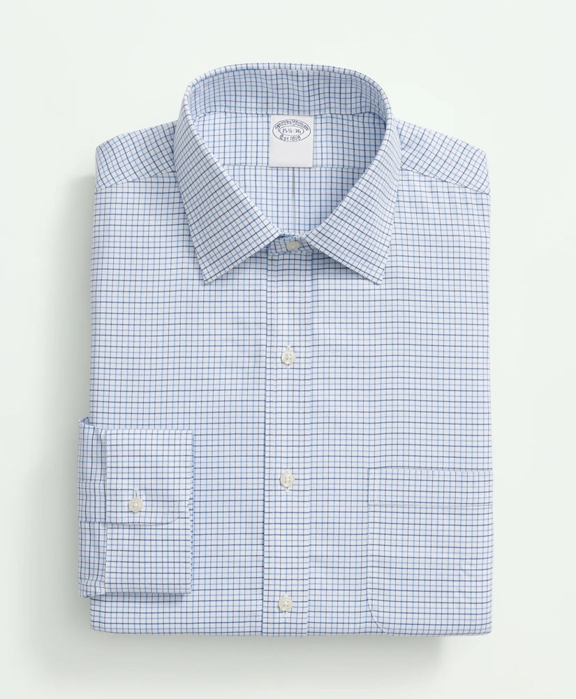 Brooks Brothers Explorer Collection Non-Iron Twill Ainsley Collar, Check Dress Shirt | Brooks Brothers online shop