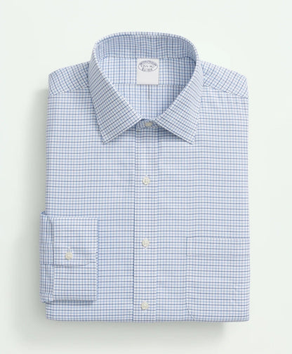 Brooks Brothers Explorer Collection Non-Iron Twill Ainsley Collar, Check Dress Shirt | Brooks Brothers online shop