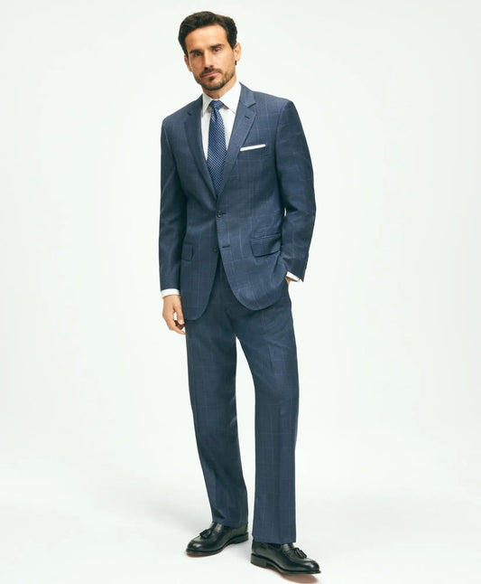Traditional Fit Wool Windowpane 1818 Suit | Brooks Brothers online