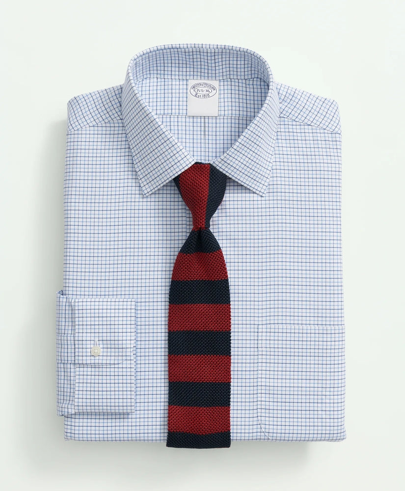 Brooks Brothers Explorer Collection Non-Iron Twill Ainsley Collar, Check Dress Shirt | Brooks Brothers online shop