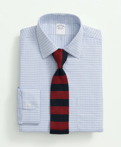 Brooks Brothers Explorer Collection Non-Iron Twill Ainsley Collar, Check Dress Shirt | Brooks Brothers online shop