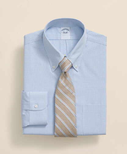 Pure Supima® Cotton Regular-Finish Polo Button Down Collar, Micro Windowpane Dress Shirt | Brooks Brothers discount