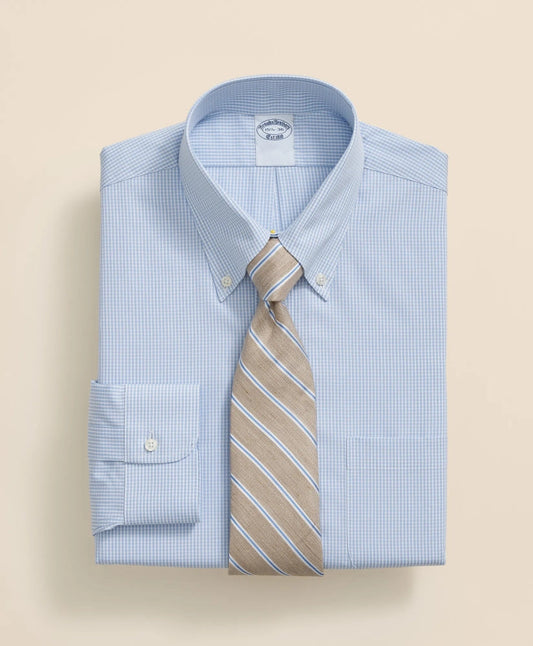 Pure Supima® Cotton Regular-Finish Polo Button Down Collar, Micro Windowpane Dress Shirt | Brooks Brothers discount